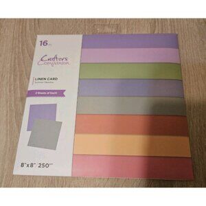 Crafters Companion Linen Cardstock Paper 8x8 " 250 Gsm Summer Meadow